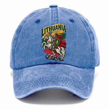 Lithuania Woodcut Badge Classic Cap – Summer Sky