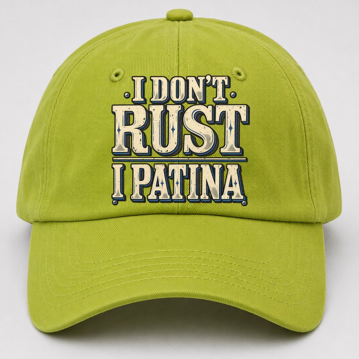 I Don T Rust I Patina American Wit Baseball Cap – Fluorescent Green