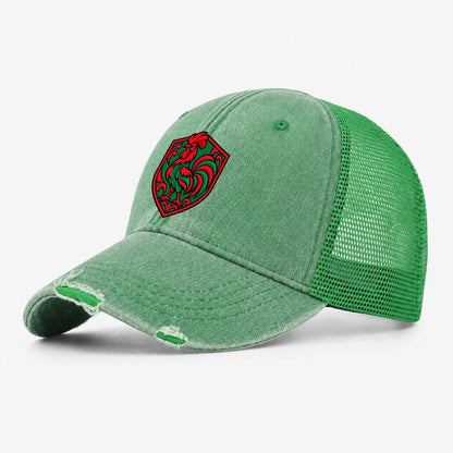 Portugal Minimal Emblem Country Logos Washed Trucker Hat – Ink Green