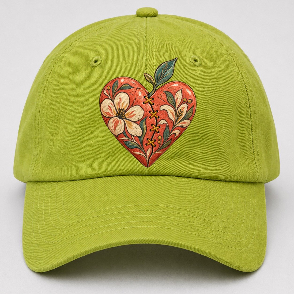 Mended Heart Golden Thread Gentle Wild Baseball Cap – Fluorescent Green