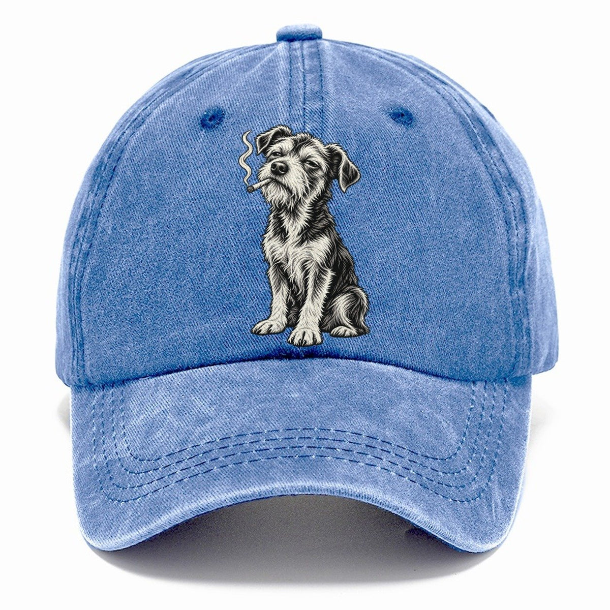 Smoking Terrier Dog Classic Cap – Summer Sky