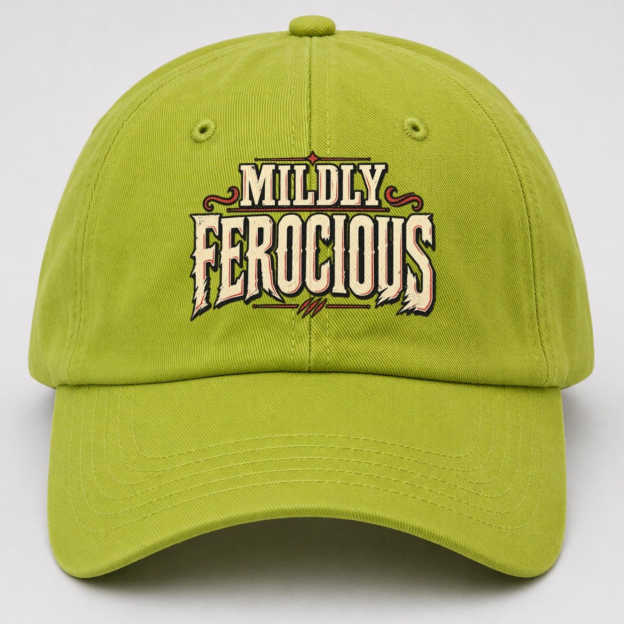 Mildly Ferocious American Wit Baseball Cap – Fluorescent Green