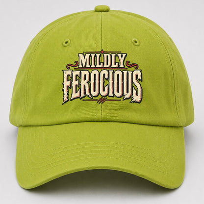 Mildly Ferocious American Wit Baseball Cap – Fluorescent Green
