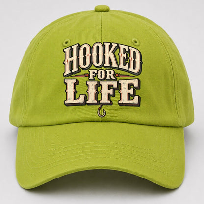 Hooked For Life American Wit Baseball Cap – Fluorescent Green