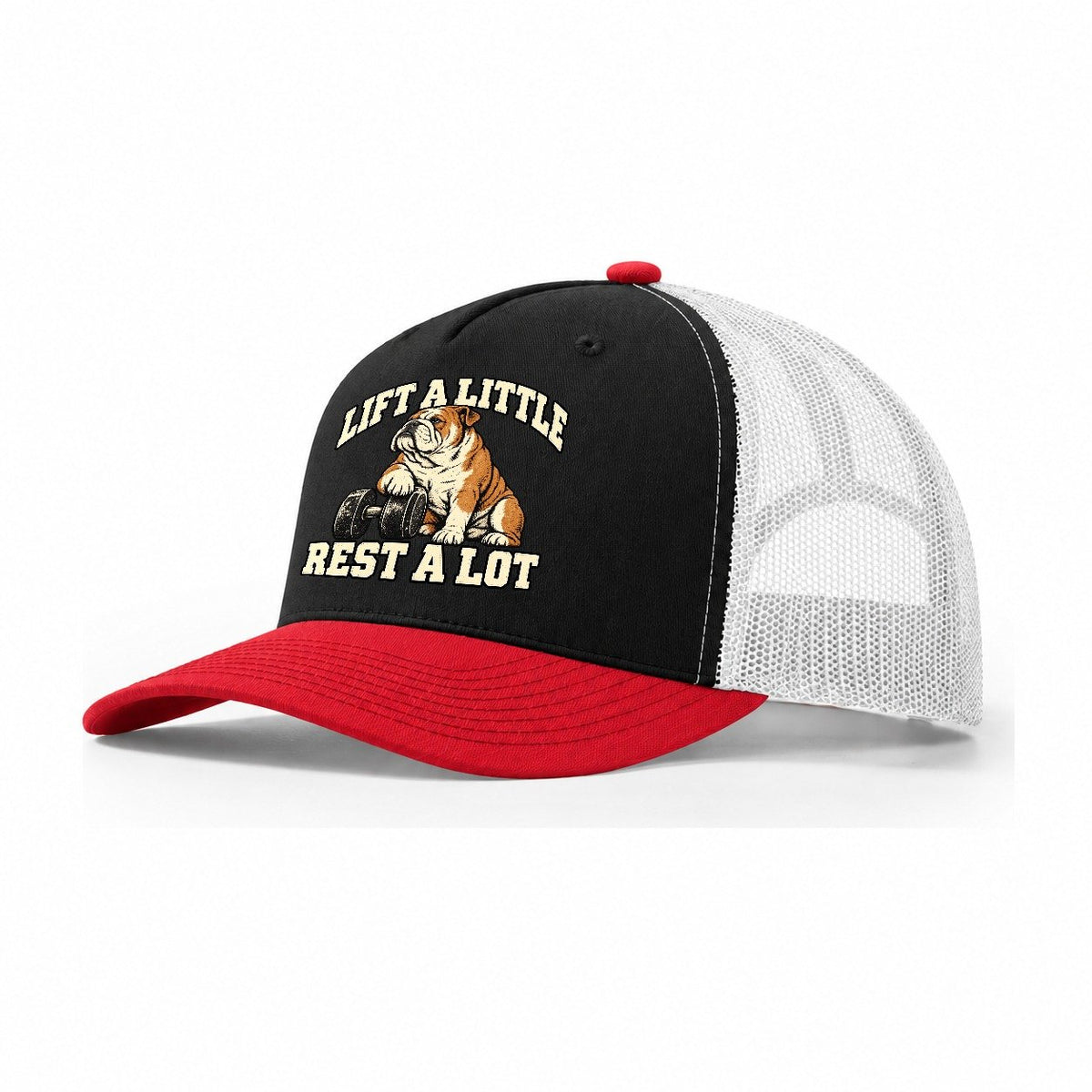 Bulldog Easy Pace Character Club Trucker Hat – Black Red White