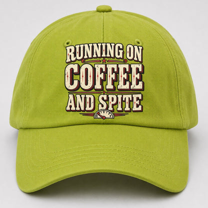 Running On Coffee And Spite American Wit Baseball Cap – Fluorescent Green