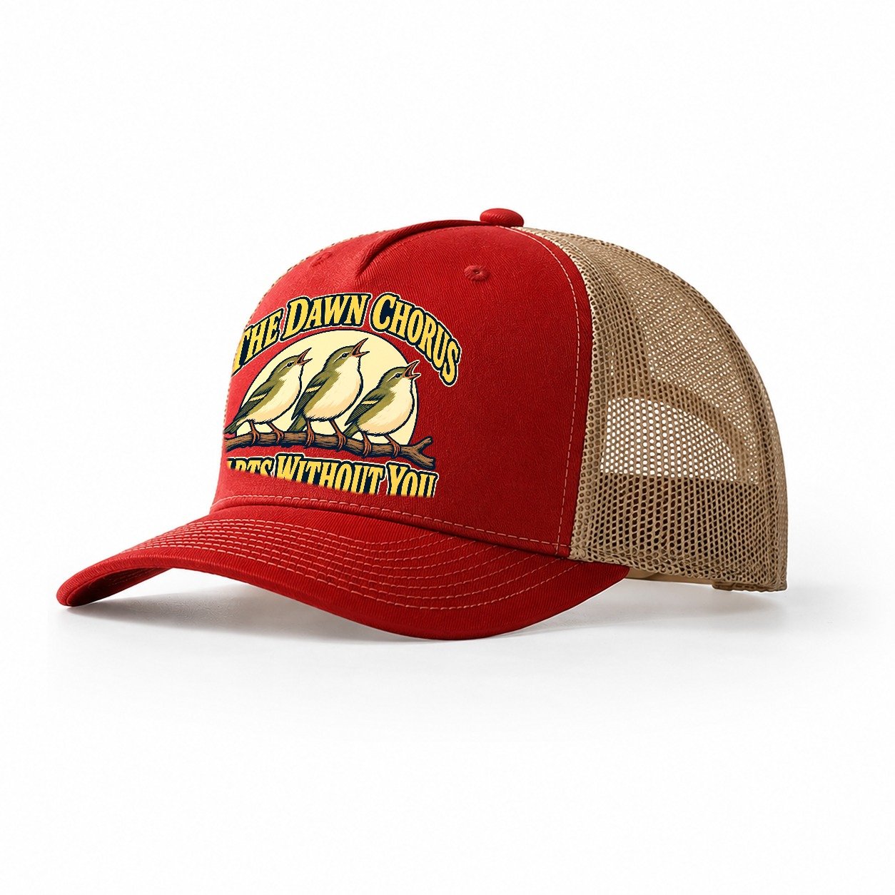 The Dawn Chorus Birdwatching Trucker Hat – Red Khaki