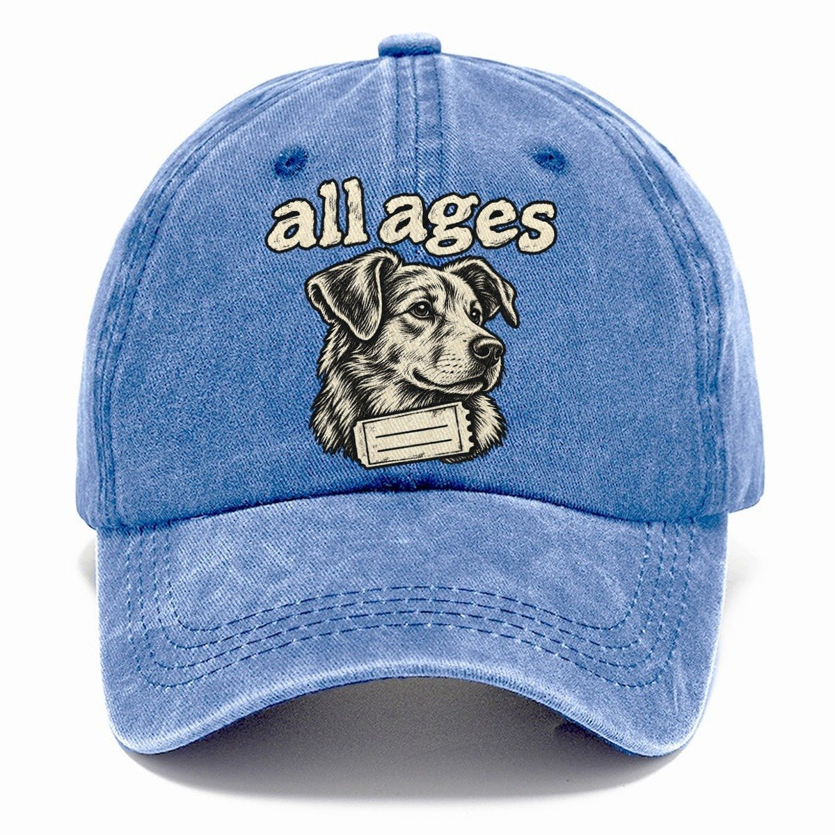 A Dog Head In Three Quarter View Above A Torn Ticket Stub Bark For Me Classic Cap – Summer Sky