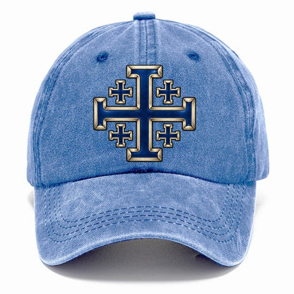 Jerusalem Cross Blue Enamel Character Club Classic Cap – Summer Sky