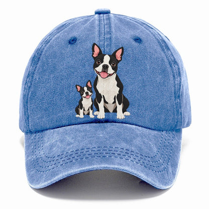 Boston Terrier and Puppy Classic Cap – Summer Sky