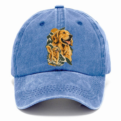 Golden Retriever Mountain Portrait Classic Cap – Summer Sky