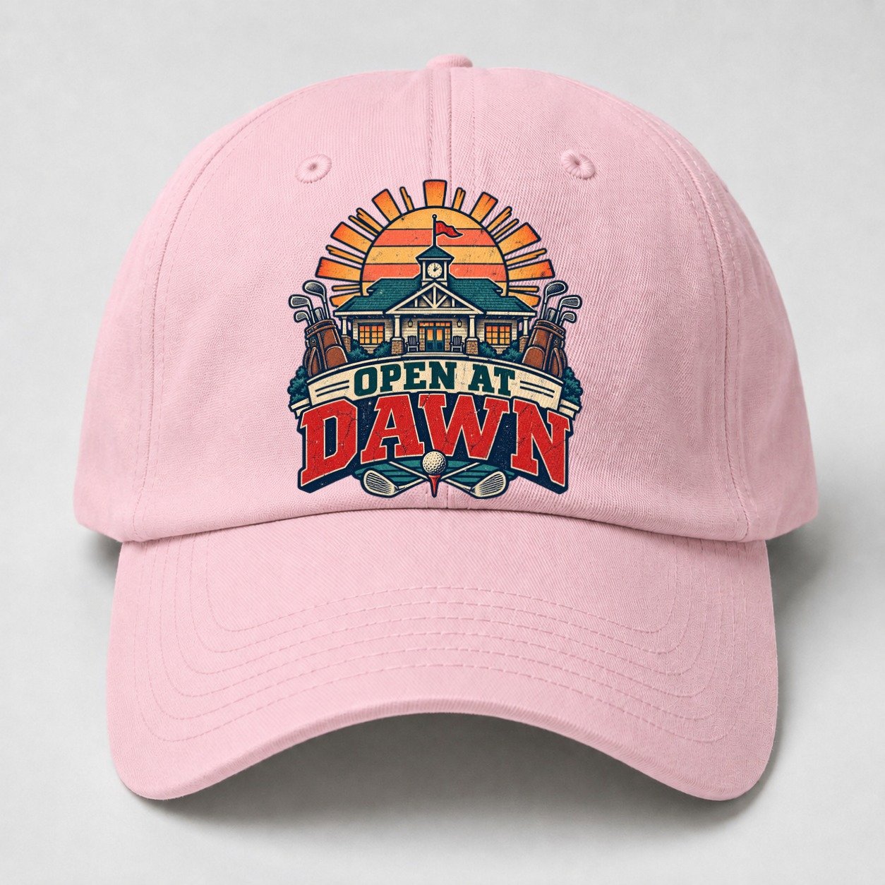 Open At Dawn Golf Life Baseball Cap – Pink