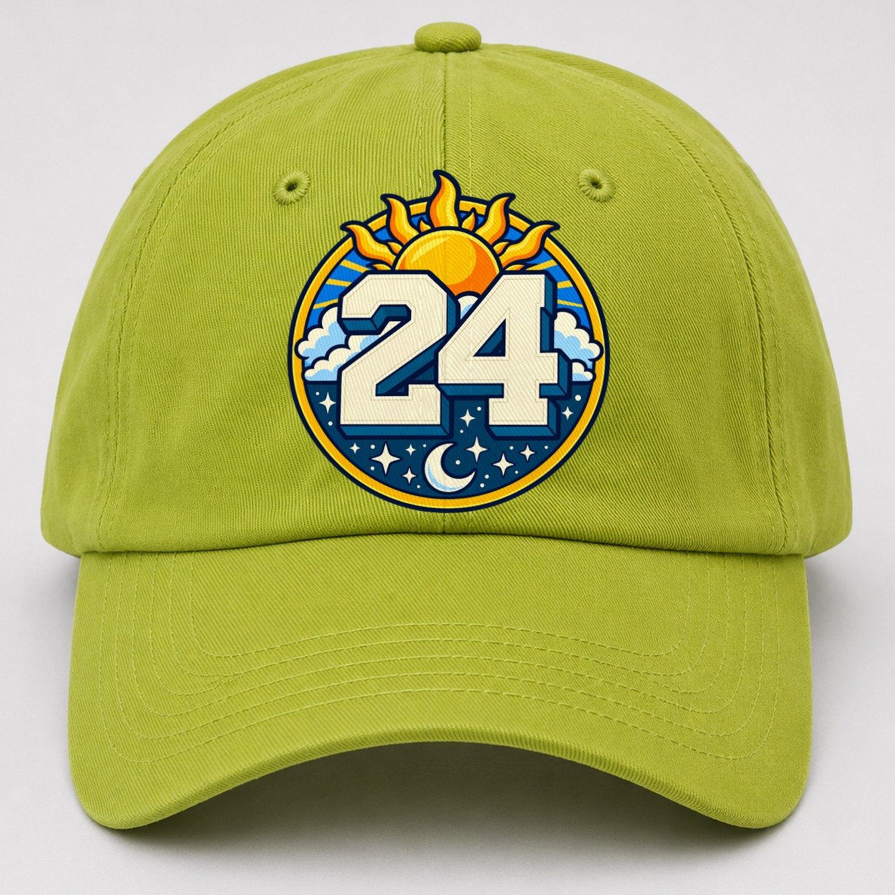 All Day Every Hour Number Club Baseball Cap – Fluorescent Green