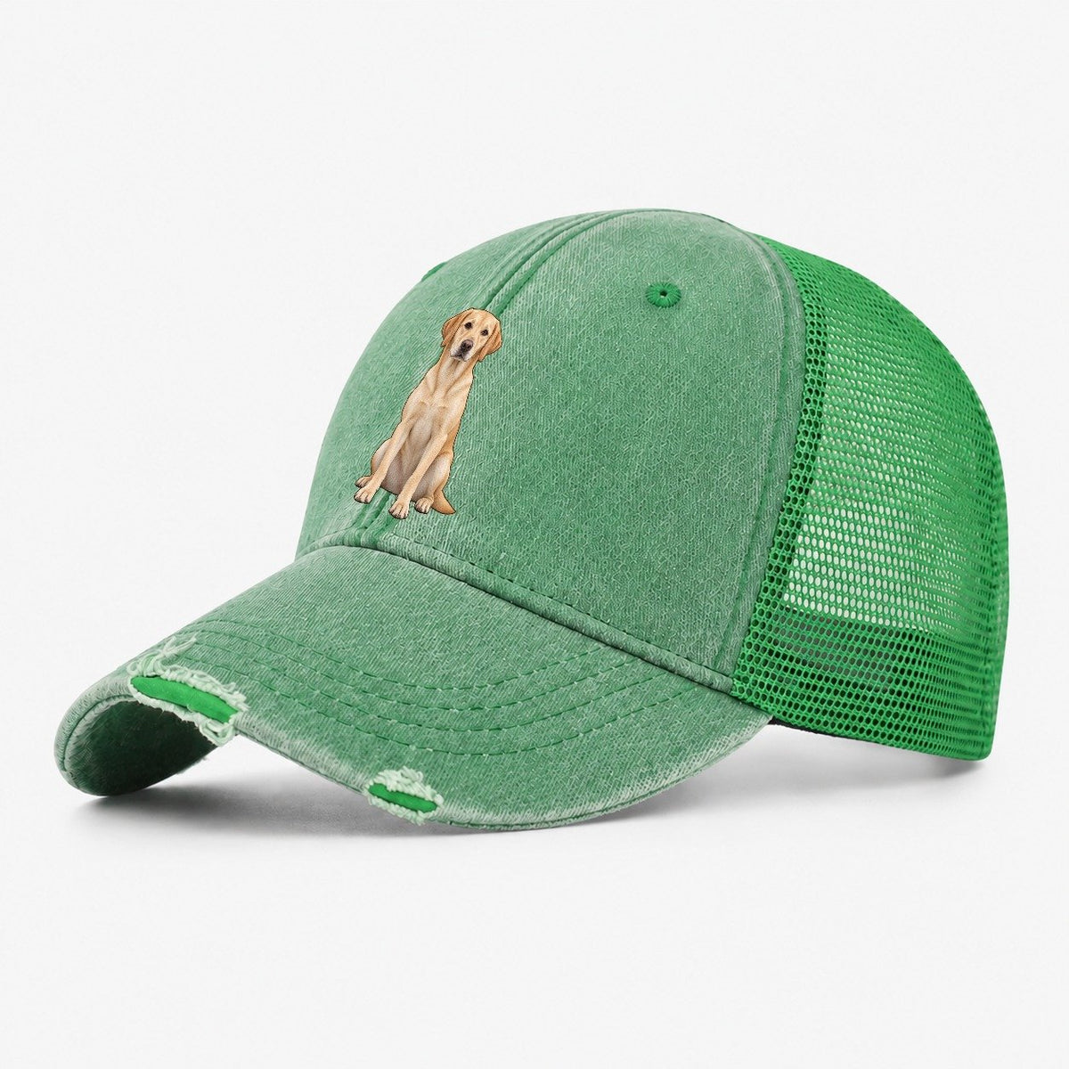 American Yellow Labrador Washed Trucker Hat – Ink Green
