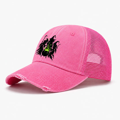 Three Weird Sisters Witch Magic Washed Trucker Hat – Rose