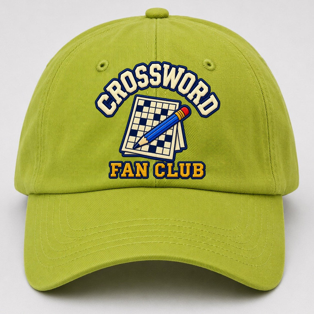 Crossword Fan Club Baseball Cap – Fluorescent Green