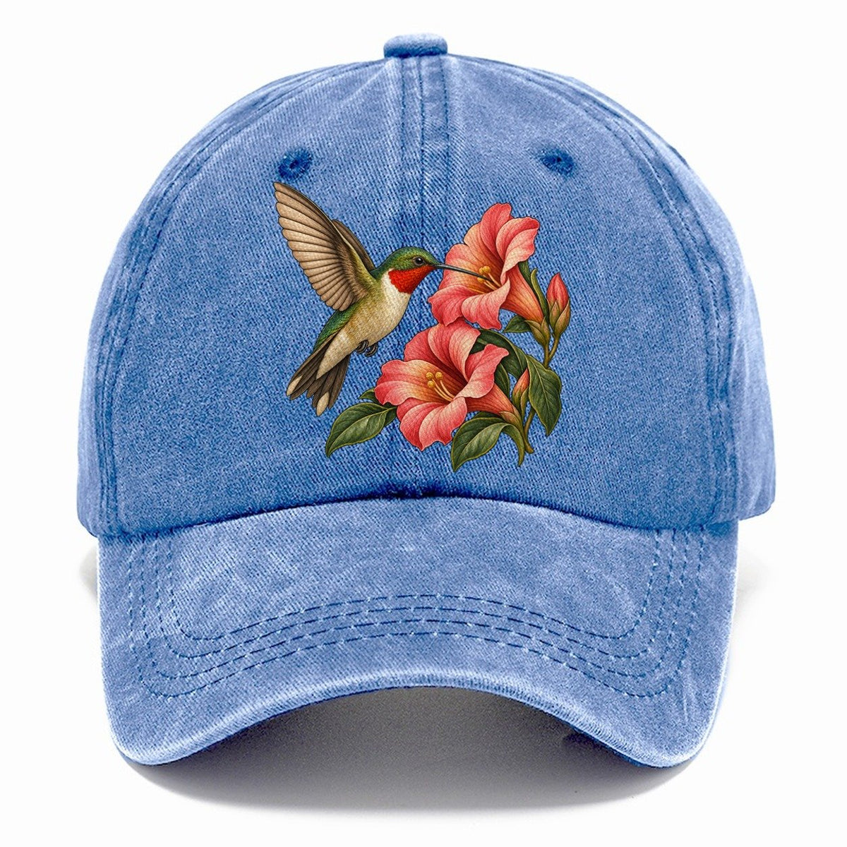Ruby Throat Flower Arc Everyday Originals Classic Cap – Summer Sky