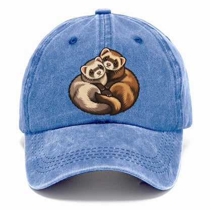 Ferret Pair Curl Small Pet Logos Classic Cap – Summer Sky