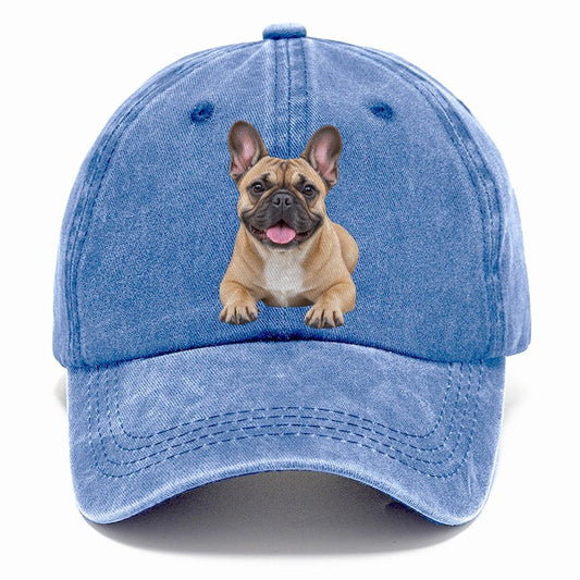 French Bulldog Sitting Top Breeds Classic Cap – Summer Sky