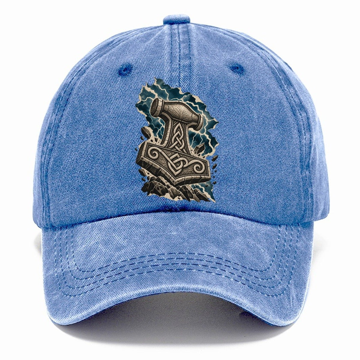 Mjolnir Hammer Celtic Knotwork Classic Cap – Summer Sky