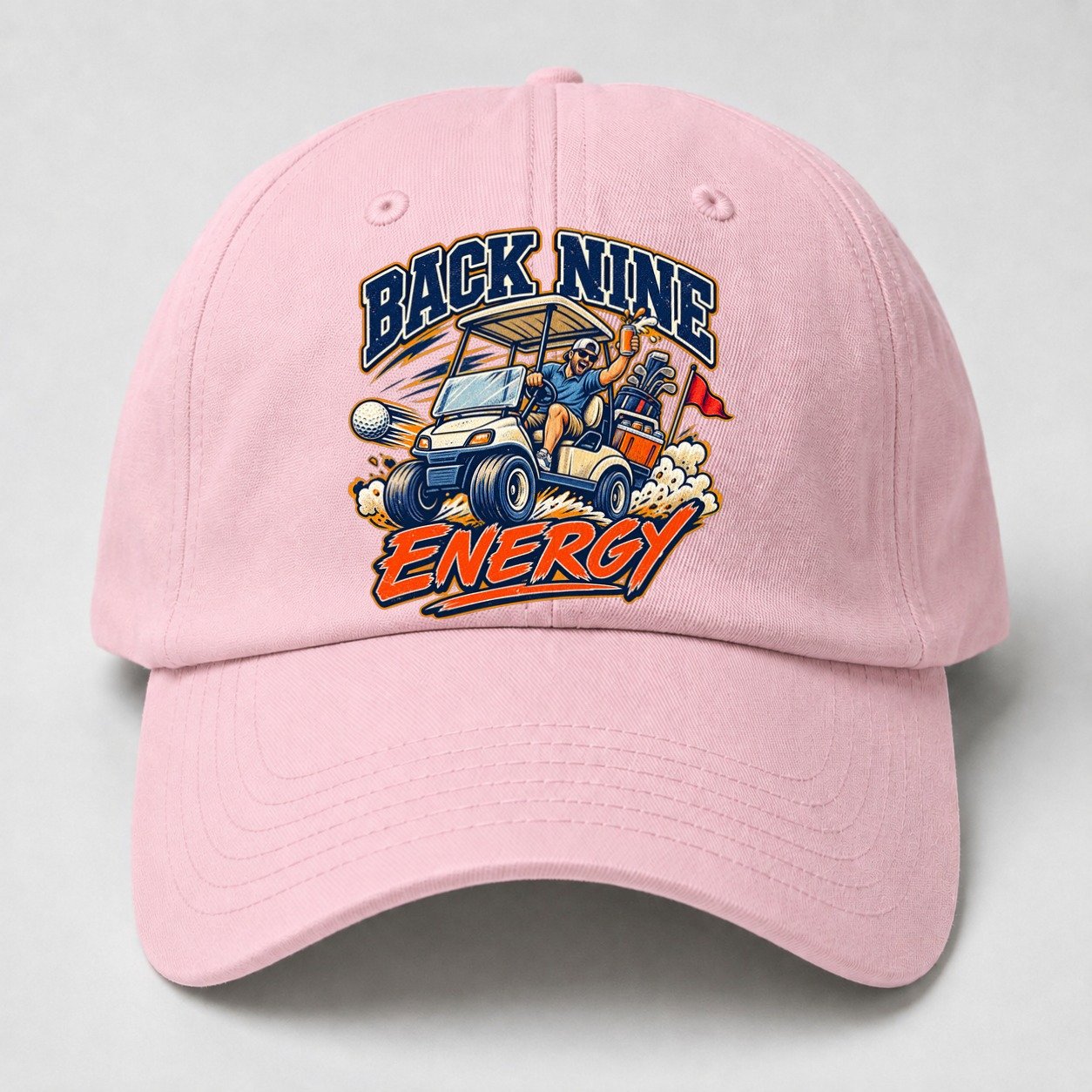 Back Nine Energy Golf Life Baseball Cap – Pink