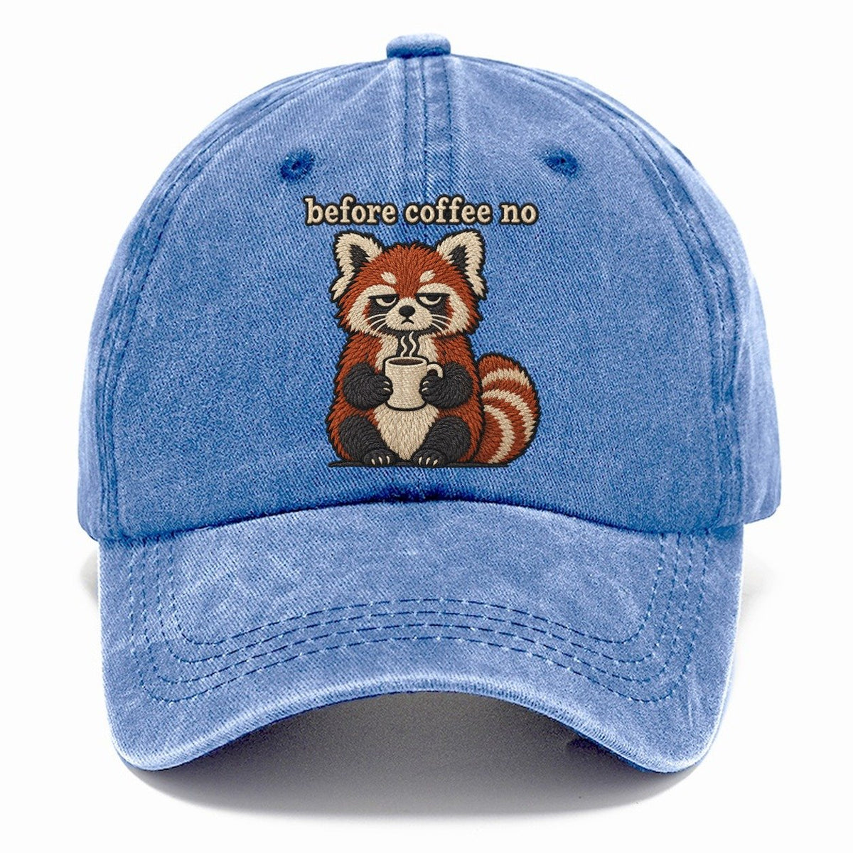 Before Coffee No Strongly Worded Classic Cap – Summer Sky