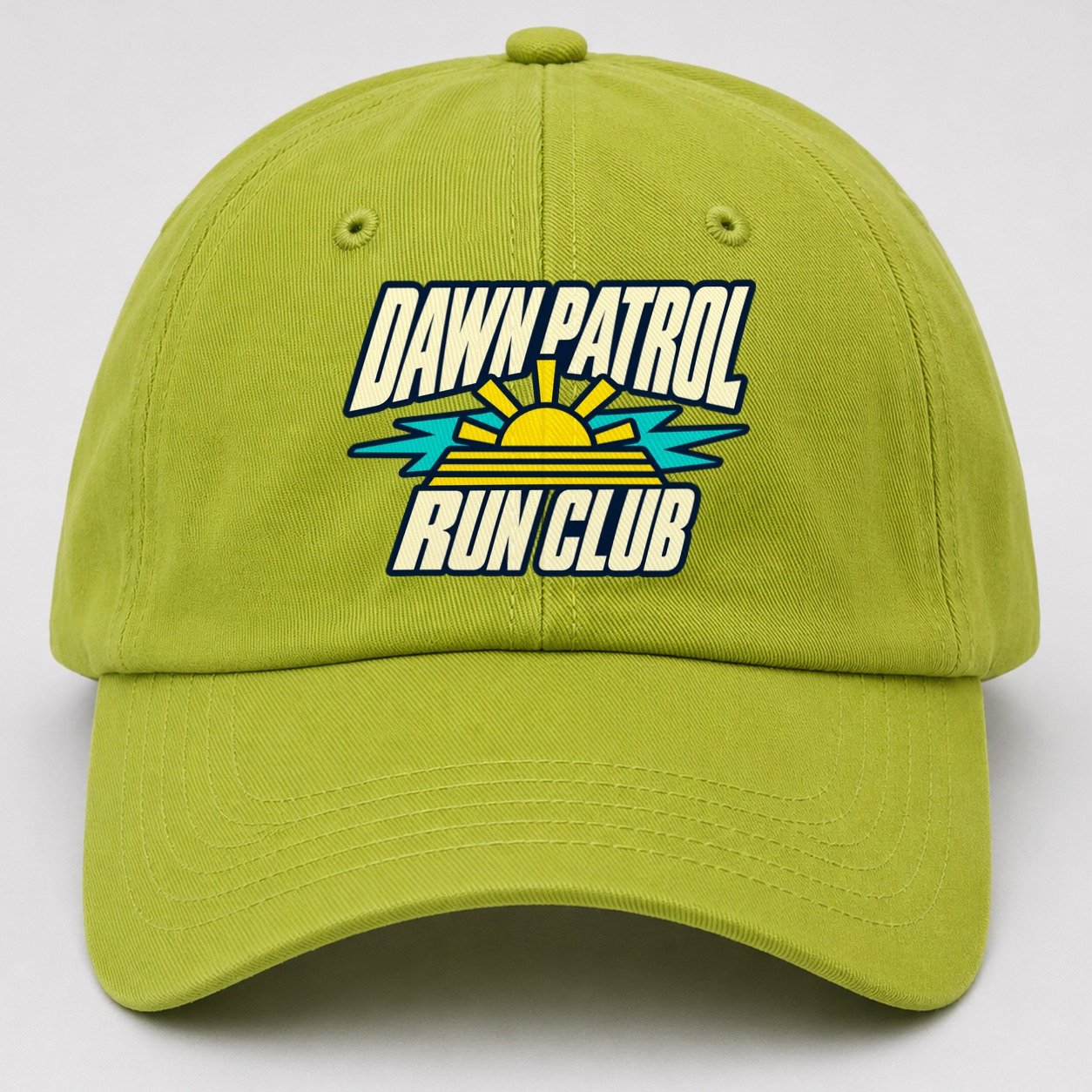 Dawn Patrol Run Club 90S Running Clubs Baseball Cap – Fluorescent Green