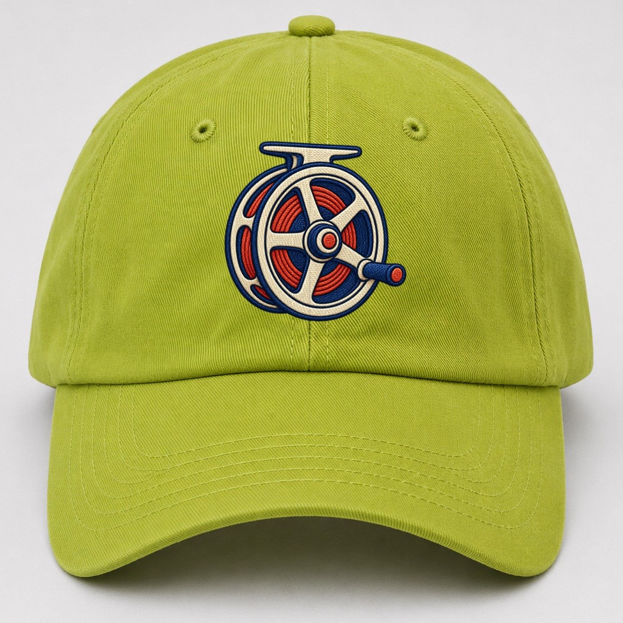 Fly Fishing Reel Tiny Solo Marks Baseball Cap – Fluorescent Green