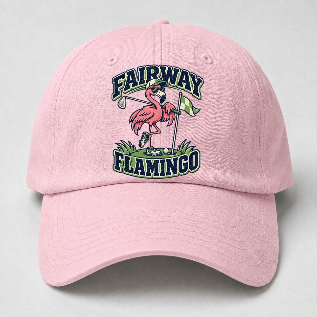Fairway Flamingo Golf Life Baseball Cap – Pink