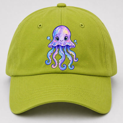 Jellyfish Front Glow Sea Sprite Baseball Cap – Fluorescent Green