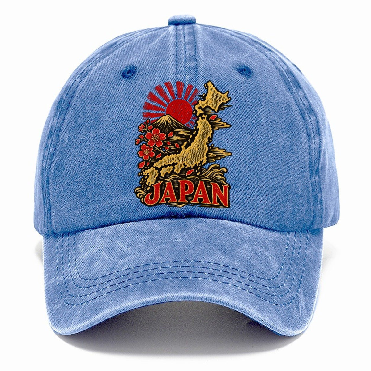 JAPAN Mount Fuji Sakura Map Classic Cap – Summer Sky