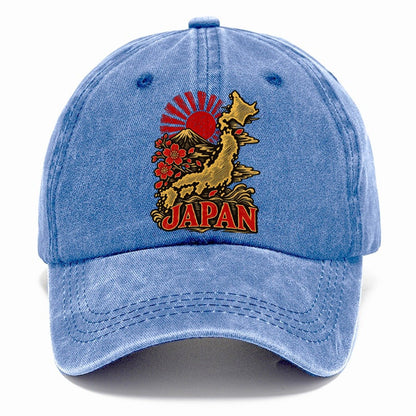 JAPAN Mount Fuji Sakura Map Classic Cap – Summer Sky