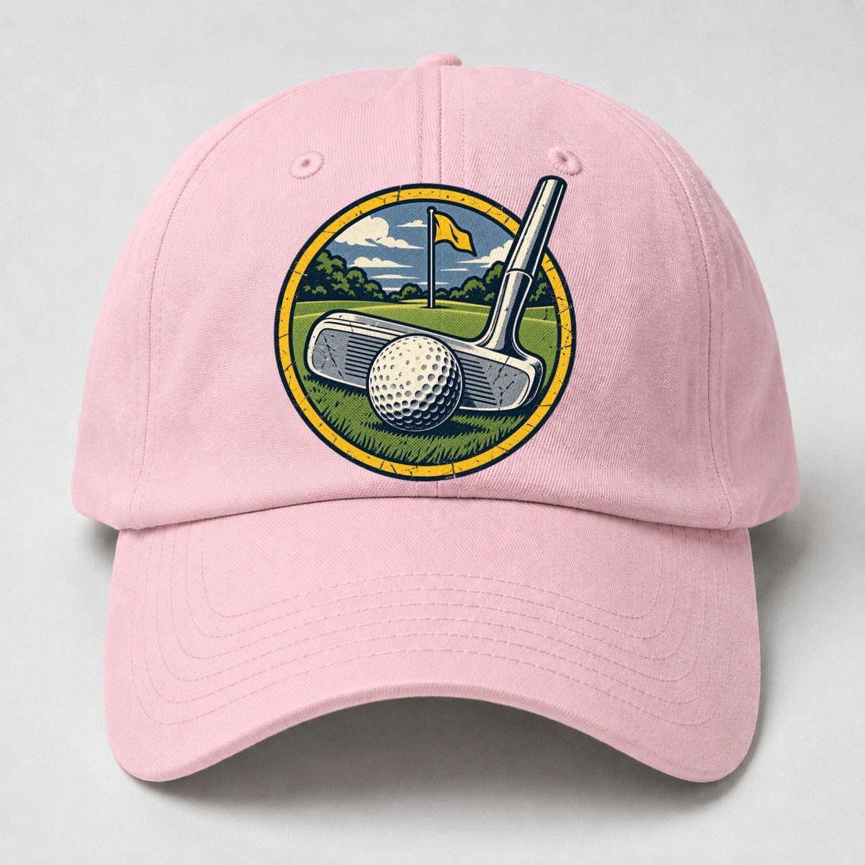 Putter And Ball Circle Golf Life Baseball Cap – Pink
