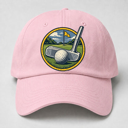 Putter And Ball Circle Golf Life Baseball Cap – Pink