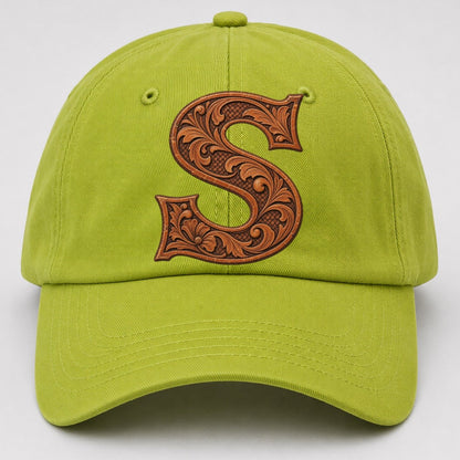 Tooled Leather S Monogram Baseball Cap – Fluorescent Green
