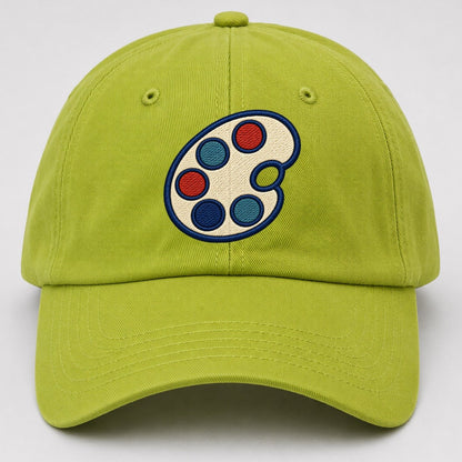Painter Palette Tiny Solo Marks Baseball Cap – Fluorescent Green