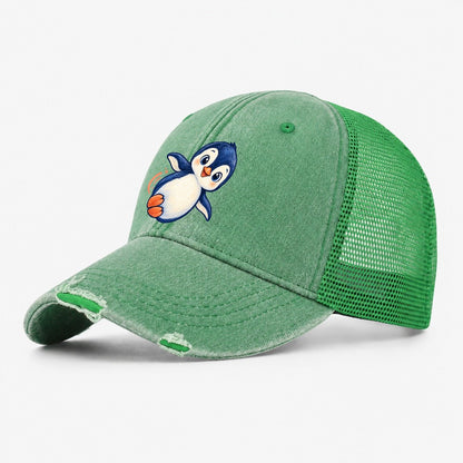 Penguin Side Slide Sea Sprite Washed Trucker Hat – Ink Green