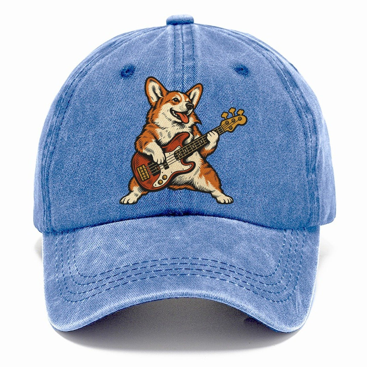 Corgi Bass Player Sundown Familiars Classic Cap – Summer Sky