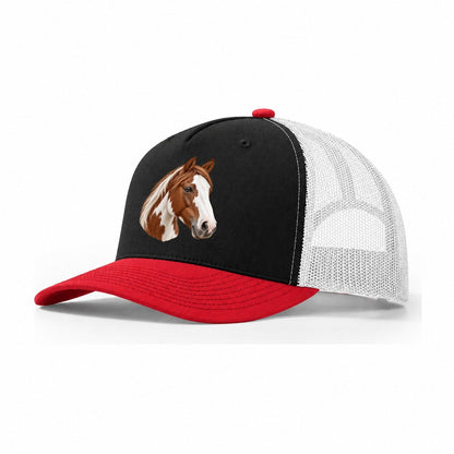 Paint Horse Broad Blaze Pastimes Companions Trucker Hat – Black Red White