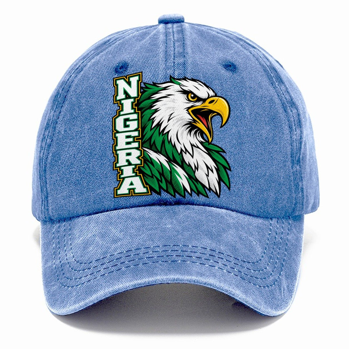 Nigeria Pop Art Badge Classic Cap – Summer Sky