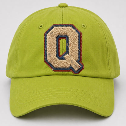 Varsity Chenille Q Monogram Baseball Cap – Fluorescent Green