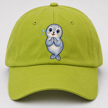Seal Front Clap Sea Sprite Baseball Cap – Fluorescent Green