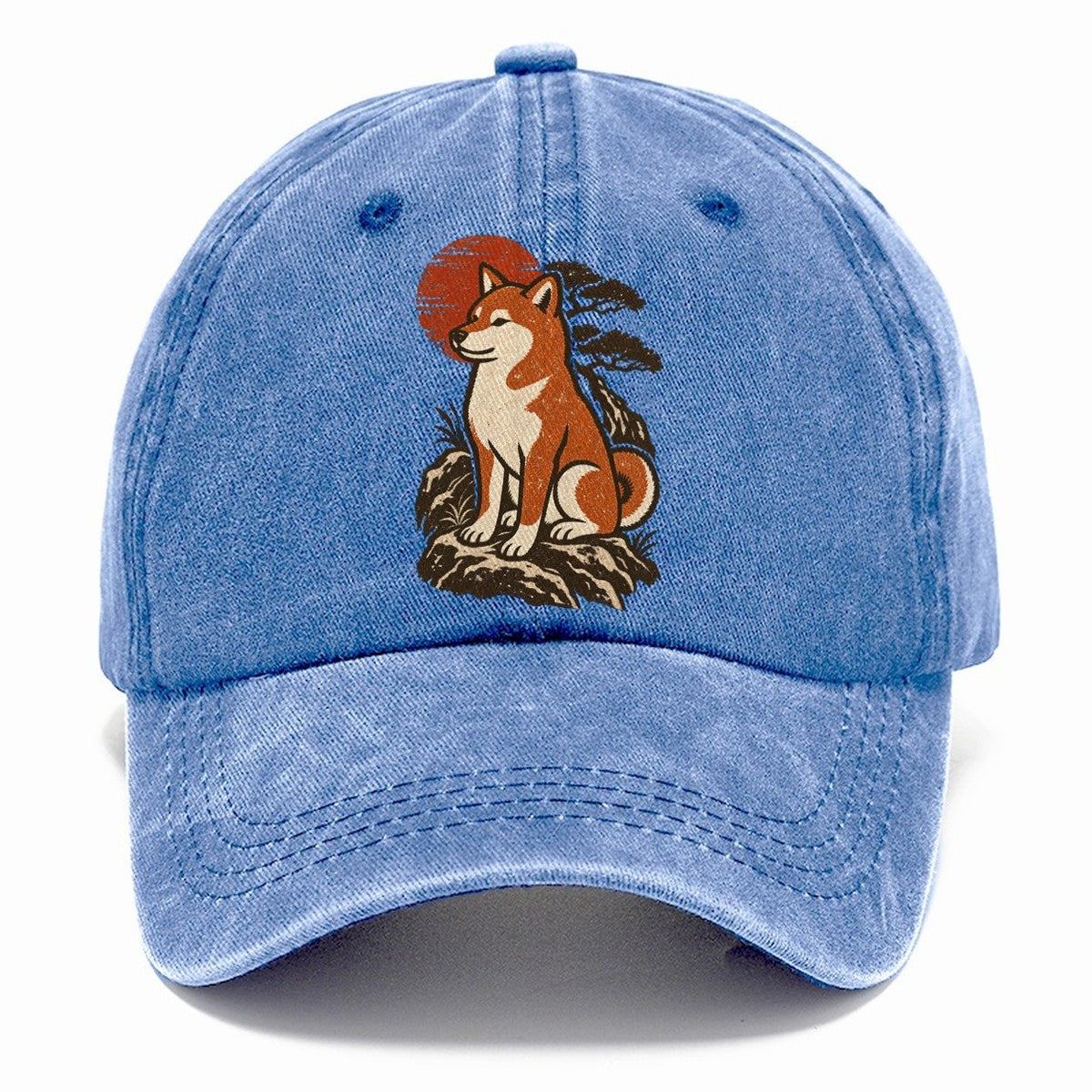 Shiba Inu Red Sun Classic Cap – Summer Sky