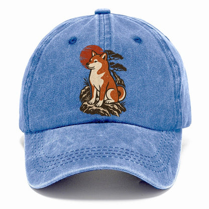 Shiba Inu Red Sun Classic Cap – Summer Sky