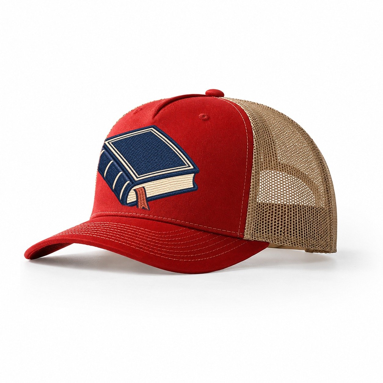 Hardcover Book Tiny Solo Marks Trucker Hat – Red Khaki