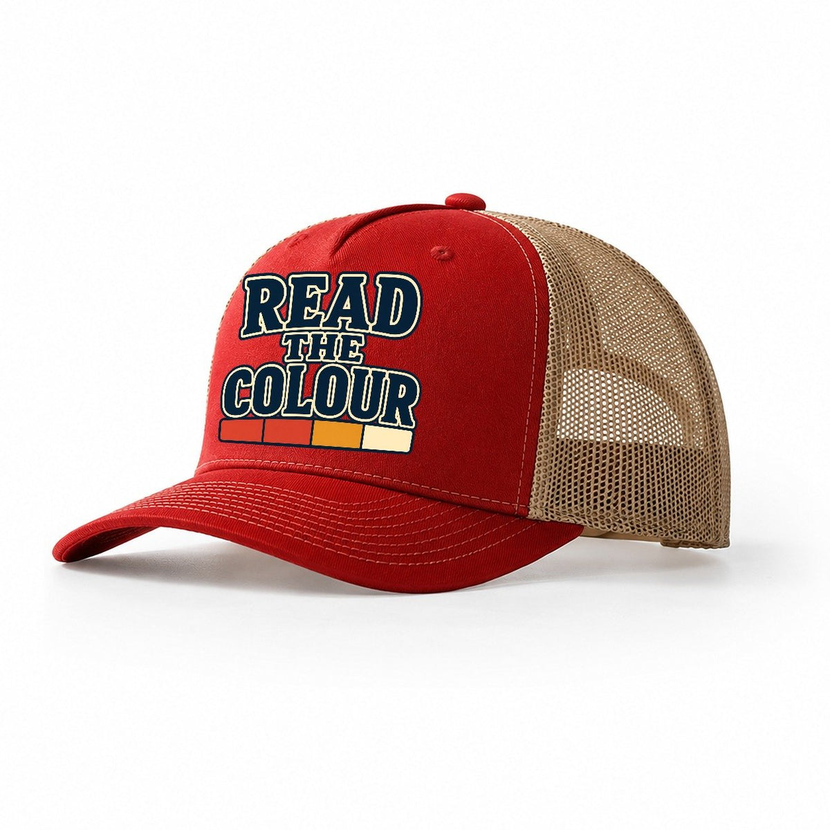Read The Colour Blacksmithing Trucker Hat – Red Khaki