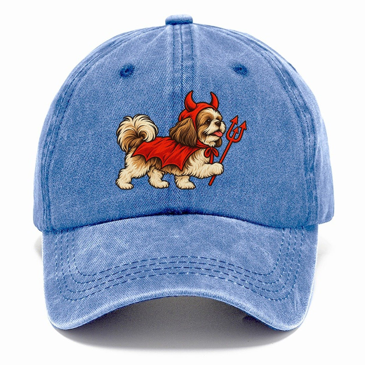 One Shih Tzu In Halloween Costume Little Devil With Horns And A Pitchfork Prop Halloween Dog Parade Classic Cap – Summer Sky