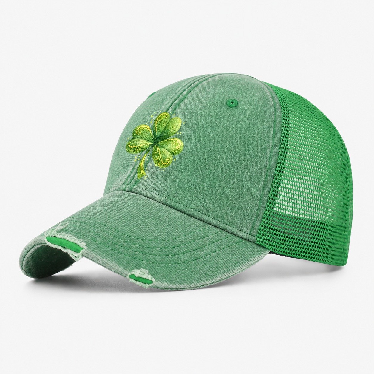 Shamrock Washed Trucker Hat – Ink Green