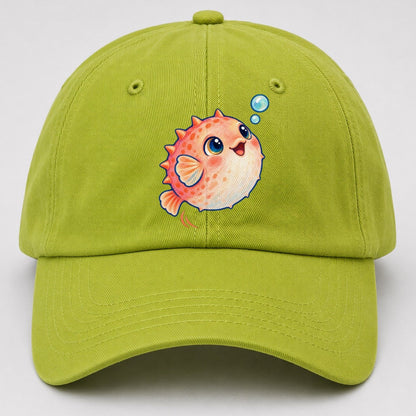 Pufferfish Bubble Bounce Sea Sprite Baseball Cap – Fluorescent Green