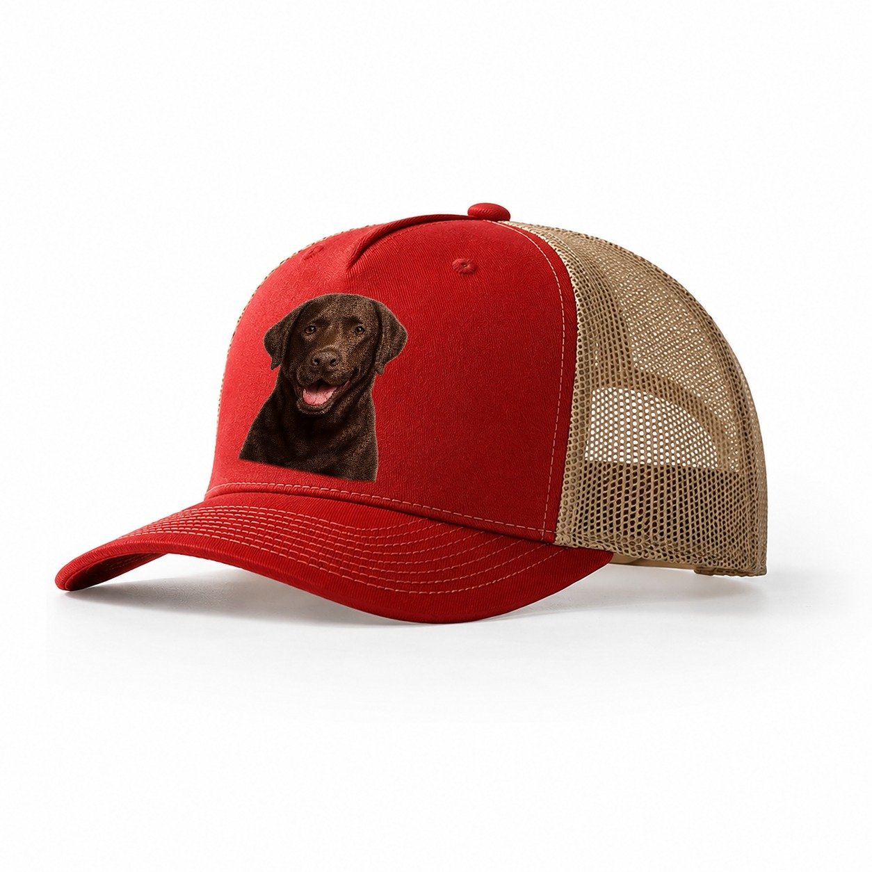 Labrador Friendly Family Trucker Hat – Red Khaki